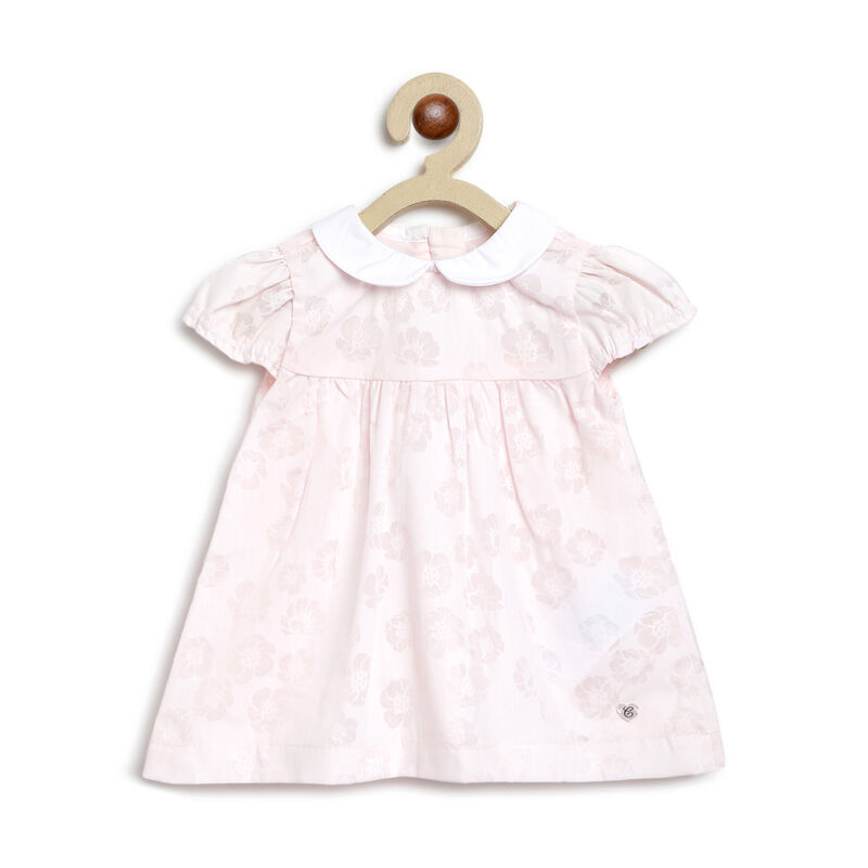 Girls Light Pink Printed Short Sleeve Dress image number 0